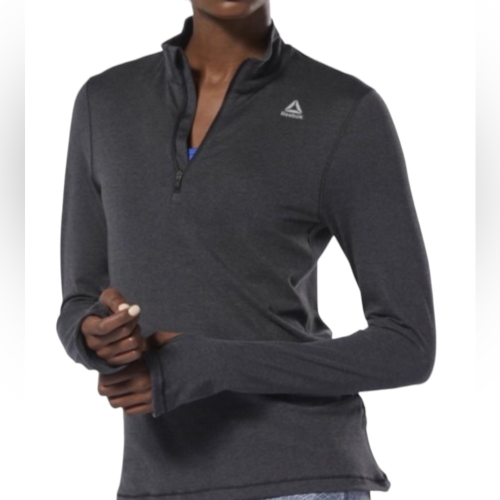 Reebok Black All Around Half-Zip Pullover With Lightweight SpeedWick Fabric - Picture 15 of 15